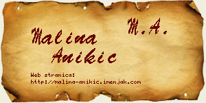 Malina Anikić vizit kartica